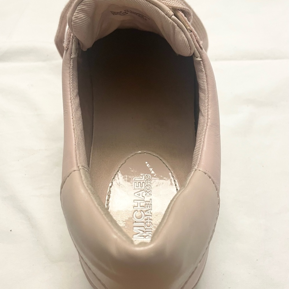 MICHAEL KORS BLUSH PINK LEATHER LACE UP SNEAKERS SIZE 10 - Picture 6 of 14